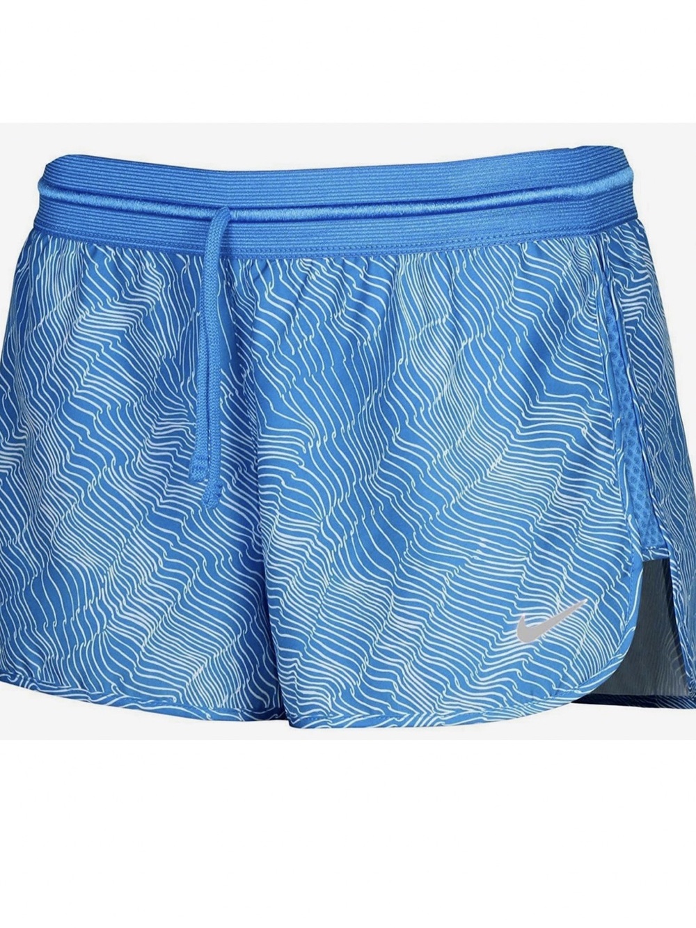 Nike Women's Dri-FIT Blue/White “Run Fast"
Wavy Abstract Print Running Shorts